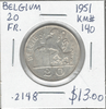 Belgium: 1951 20 Francs