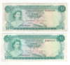 Bahamas: 1968 Dollar 2 Piece Lot