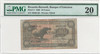 Rwanda-Burundi: 1960 10 Francs Banknote with Hippopotamus PMG VF20