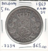 Belgium: 1869 5 Francs #5