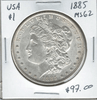 United States: 1885 Morgan Dollar MS62