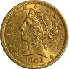 United States: 1903s $5 Gold Half Eagle AU