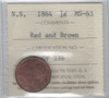 Nova Scotia: 1864 1/2 Cent ICCS MS63 RB