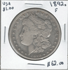 United States: 1892o Morgan Dollar F12