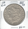 United States: 1885 Morgan  Dollar EF