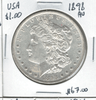United  States:  1898 Morgan  Dollar AU