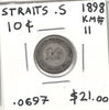 Straits Settlements: 1898 10 Cents