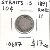 Straits Settlements: 1891 10 Cents #2