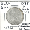 Germany: 1978D 5 Mark Gustav Stresemann #2