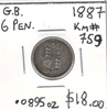 Great Britain: 1887 6 Pence #8