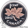 Canada: 2012 1 Cent Silver with Selective Rose Gold Plating Proof Small Coin