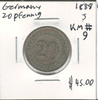 Germany: 1888J 20 Pfennig