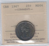 Canada: 1967 25  Cent ICCS   MS64
