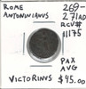 Rome: 269-271 AD Antoninianus Victorinus, Pax Avg