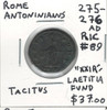 Rome: 275-276 AD Antoninianus Tacitus, Laetitia Fvnd XXIR