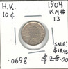 Hong Kong: 1904 10  Cents