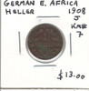 German East Africa: 1908J  Heller