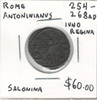 Roman: 254-268 AD Antoninianus Salonina Ivno Regina