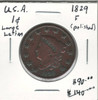 United States: 1829 1 Cent Large Letters F12 Polished
