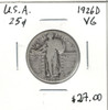 United States: 1926D  25 Cent VG