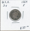 United States: 1869 3 Cent F12