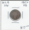 United States: 1907S  10 Cent VG