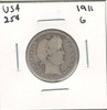 United States: 1911 25 Cent  G4