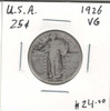 United States: 1926 25 Cent VG