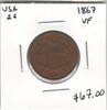 United States: 1867 2 Cent VF