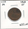 United States: 1868 2 Cent EF