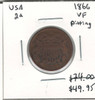 United States: 1866 2 Cent VF with Pitting