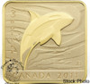 Canada: 2011 $3 Orca Whale Square Sterling Silver Gold Plated Coin