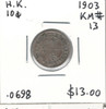 Hong Kong:  1903  10  Cent