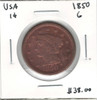 United States: 1850 1 Cent G