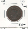 United States: 1851 1 Cent G with imperfections