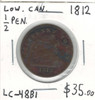 Lower Canada:  1812 1/2 Penny LC-48B1