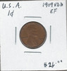 United States: 1909 VDB  1  Cent   EF