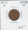 United States: 1909 VDB  1  Cent   VF