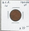 United States: 1909 VDB  1  Cent    VF