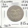 Colombia: 1934 50 Centavos