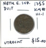 Netherlands East Indies: 1755 Duit Utrecht