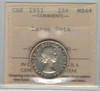 Canada: 1953 25 Cents NSF Large Date ICCS  MS64