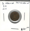 Apothecary Weight Token 1/2 Drachm 3S H.T.
