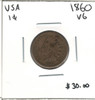 United States: 1860 1 Cent VG
