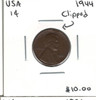 United States: 1944 1 Cent Clipped