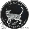 Canada: 1999 50 Cents Cats of Canada, Tonkinese Cat Silver Coin