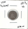 United States: 1857o 1/2 Dime VG