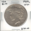 United States: 1928s  Peace Dollar VF30