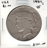 United States: 1934s Peace Dollar VF