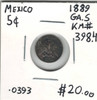 Mexico: 1889 GA. S. 5 Centavos
